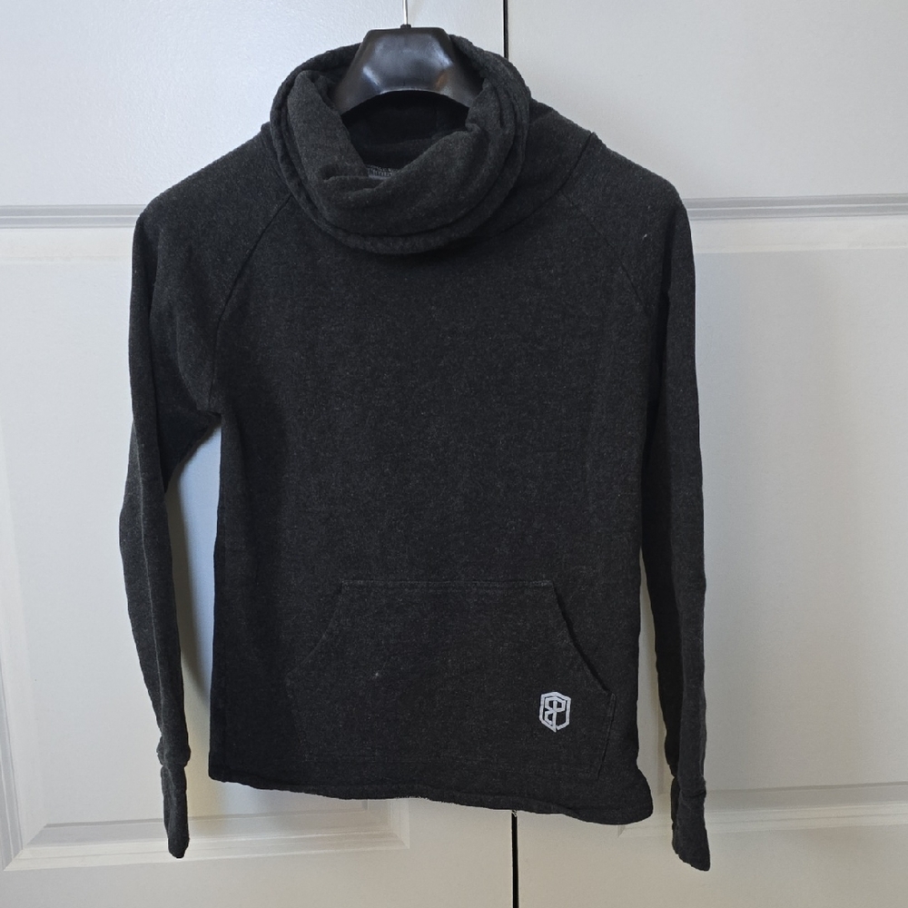 Born Primirive Heather Black Cozy Cowl Neck Sweater